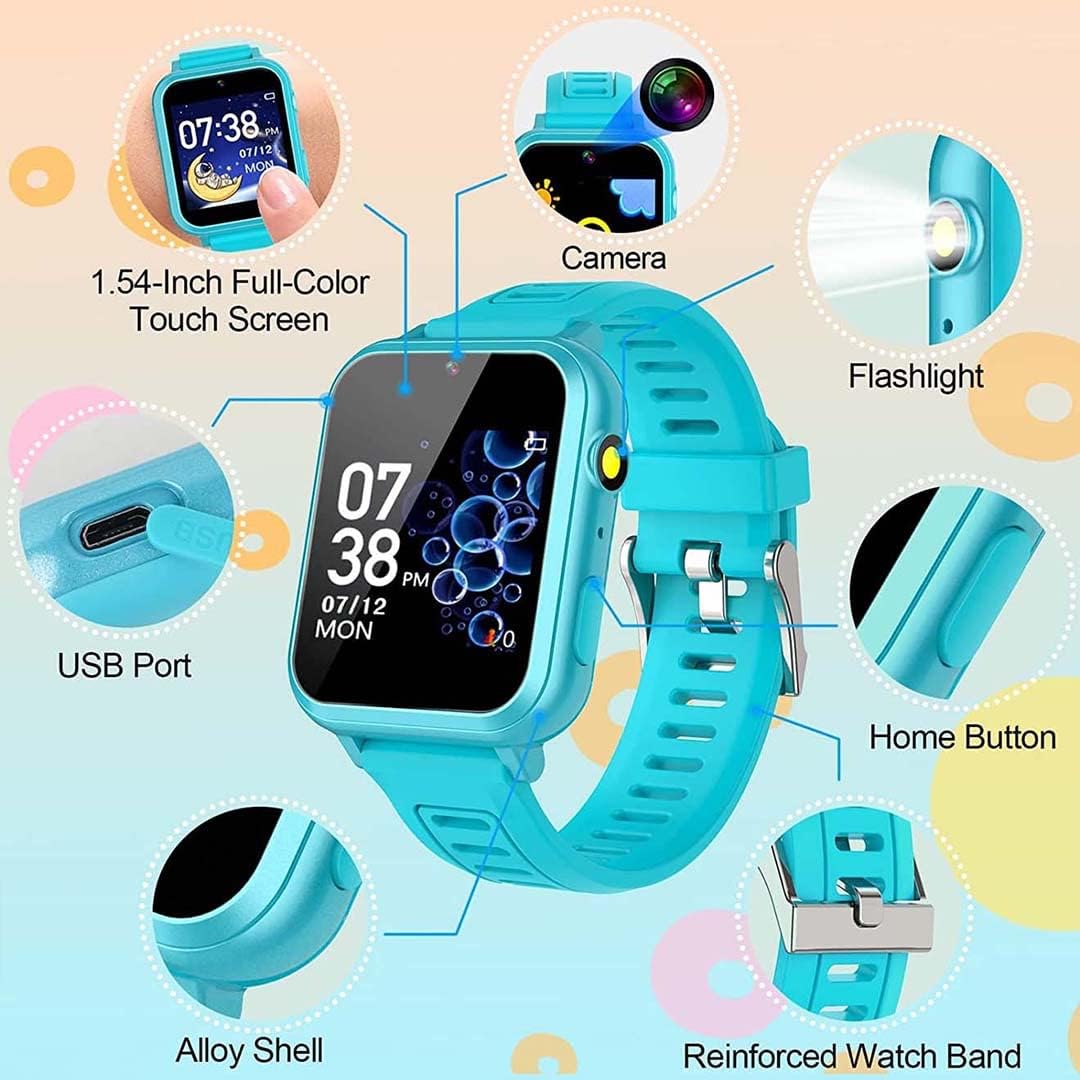 Kids Smart Watch, Toddler Watch Toys for 3-12 Ages Year Old, Smartwatches with 24 Learning Games Video Camera Pedometer Music Alarm Flashlight, Birthday Gift Boys Girls Kids, Educational Kids Smart Watch, Toddler Watch Toys for 3-12 Ages Year Old, Smartwatches with 24 Learning Games Video Camera Pedometer Music Alarm Flashlight, Birthday Gift Boys Girls Kids, Educational